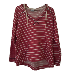 Columbia Beach Striped Sweater hood drawstring loungewear bonfire athlesure med‎
